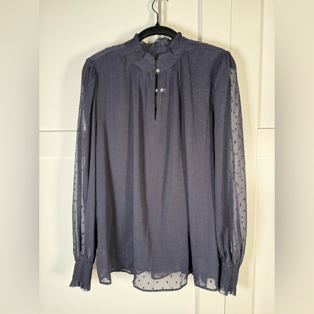 Ann Taylor Midnight Blue Textured Top